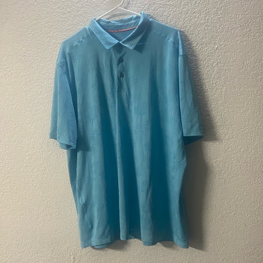 Tommy Bahama Blue Island Zone polo XXL subtle pineapple print